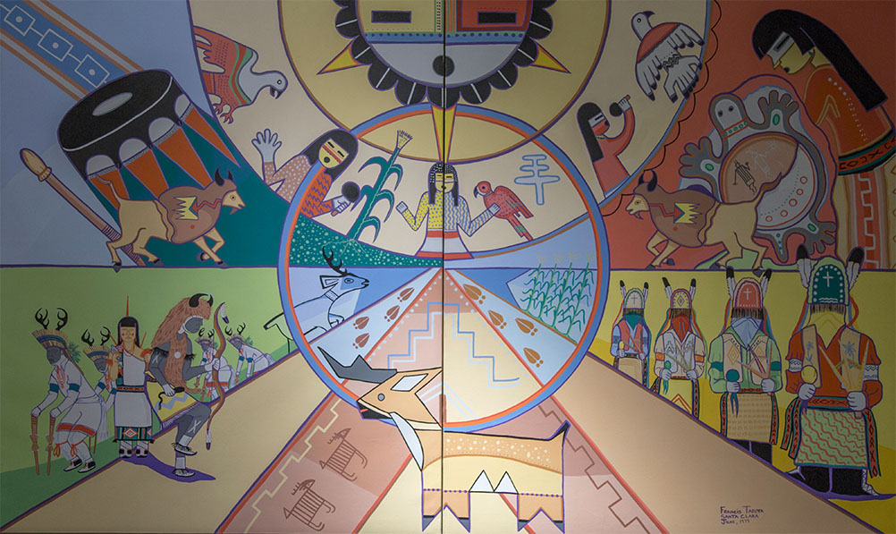 圣克拉拉普韦布洛(Santa Clara Pueblo)的弗朗西斯·塔夫亚(Francis Tafoya)的壁画